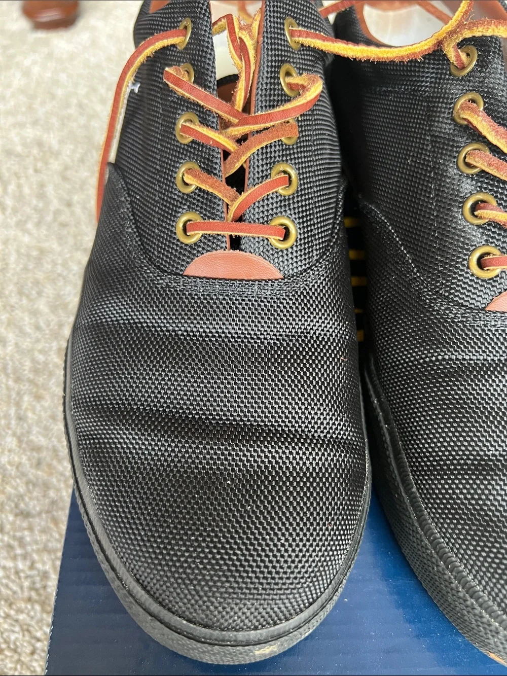 Polo by Ralph Lauren Men’s Black Canvas Low-Top Sneakers Size 11.5 D